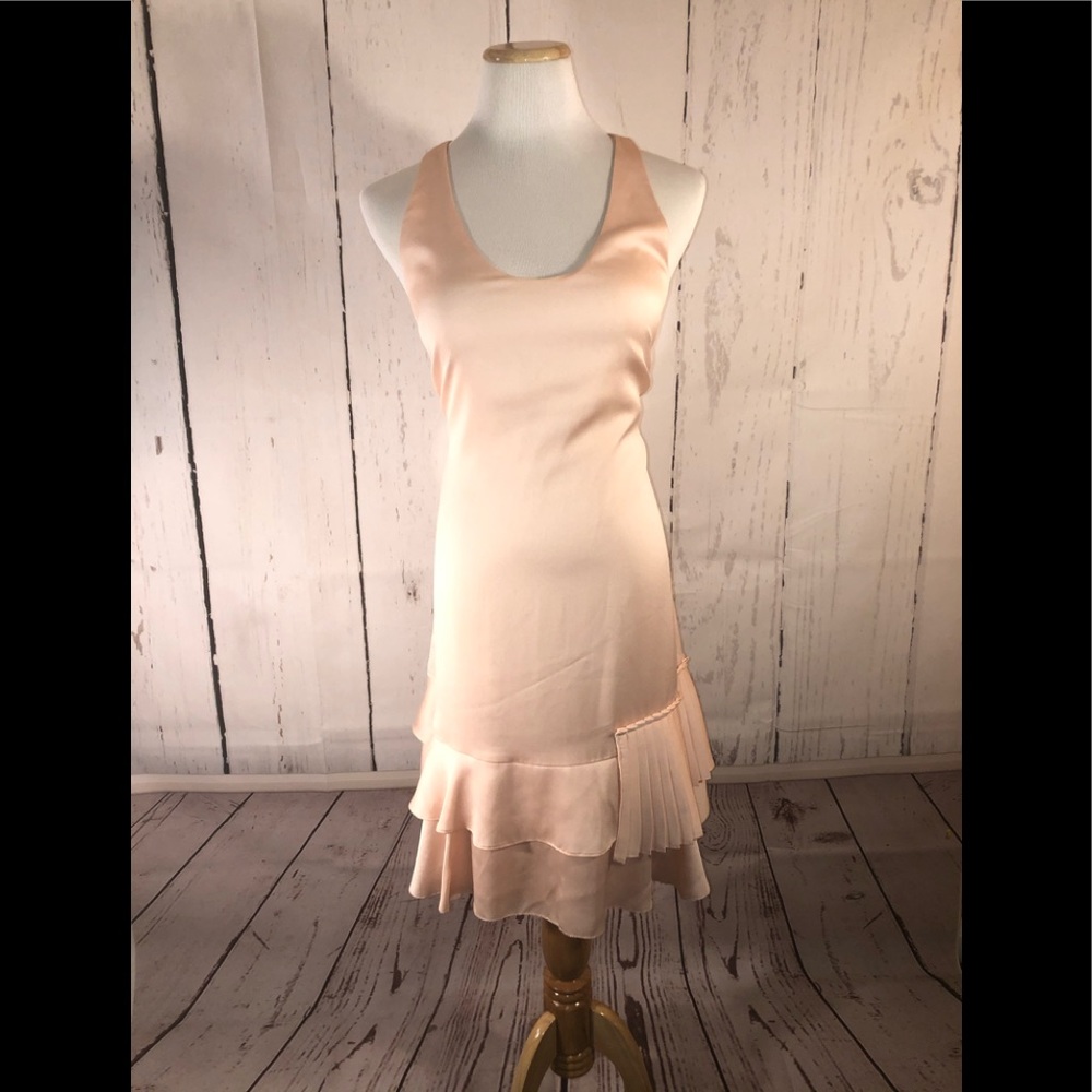 Blush Dress with racer back & pleated detail